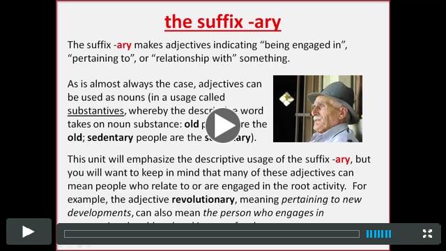 The suffix ARY