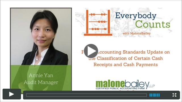 Classification of Certain Cash Receipts and Cahs Payments