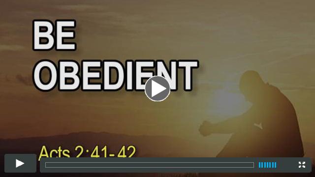 Be Obedient...And Be Baptized