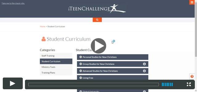 iTeenChallenge.org Student Curriculum section tour