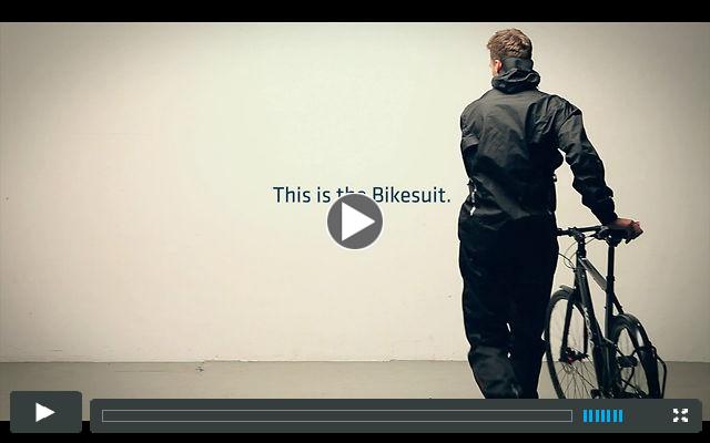 The Bikesuit. One piece bicycle rain suit.