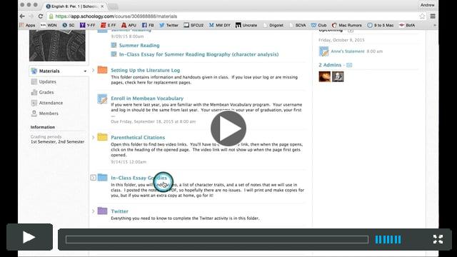 Schoology Parent Tutorial Video #2-Viewing student courses, grades and assignments