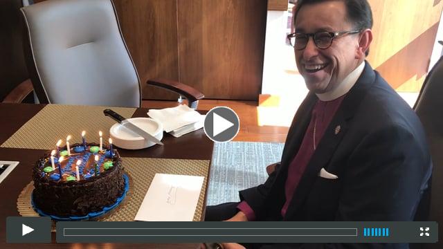 Staff Celebrates Bishop's Birthday