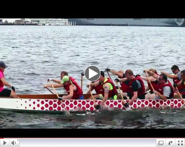 Harkins Builders bridge competition and charity with Dragon Boat racing
