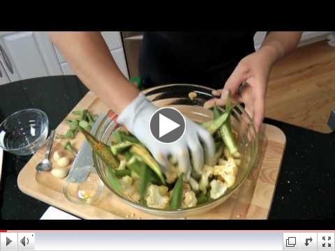 Roasted Okra and Cauliflower with Indian Spices
