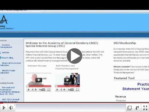 The Academy of General dentistry (AGD) SIG Video #3: Debt