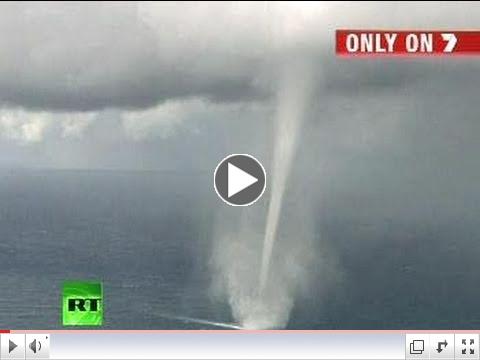 Amazing waterspout 'tornado' caught on camera off Australia