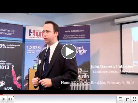 Hutto Economic Development Corporation February 9, 2012 Power Breakfast - Community Impact