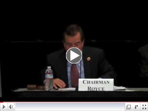 Chairman Royce Opening Statement at Hearing on International Human Trafficking