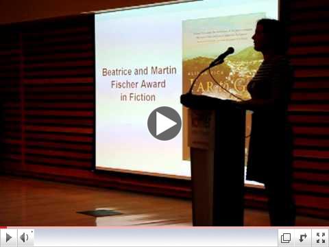 Alison Pick accepts the 2011 Helen and Stan Vine Canadian Jewish Book Award for Fiction
