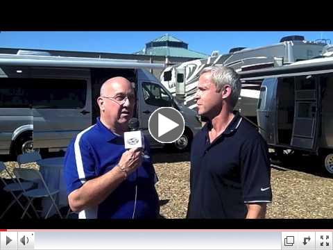 Bob Zagami talks with Bob Wheeler, president of Airstream, at the Elkhart RV Dealer Open House