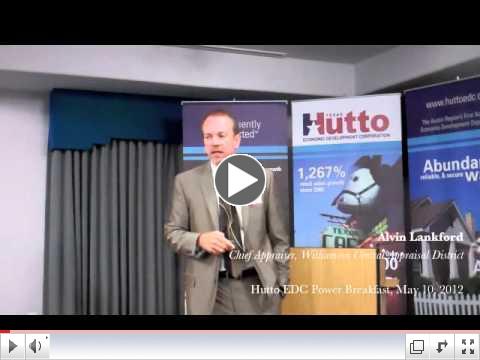 Hutto Economic Development Corporation May 10, 2012 Power Breakfast featuring Alvin Lankford, Chief Appraiser of the Williamson Central Appraisal District.