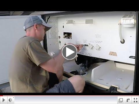 RV wet bay panel removal and ball valve replacement