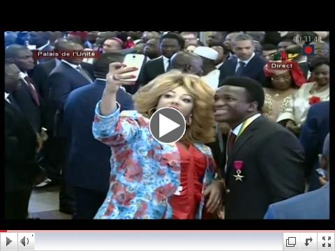 The Lions each received the Knight of the Cameroon Order of Valor. The First Lady took a Selfie with Ondoa