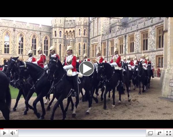 The pomp and pageantry of the ceremonial welcome at Windsor Castle