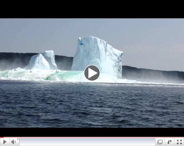 Video 4 of 5:  Iceberg collapse in Bay of Exploits, Newfoundland, Canada