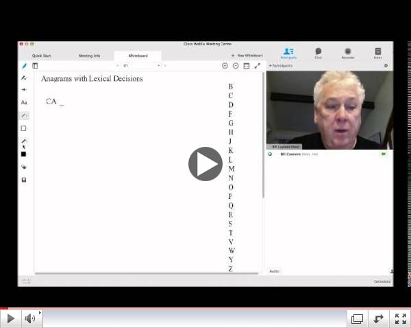 Bill Connors discusses Anagrams with Lexical Decisions.  (BCAT) Time: 3:17