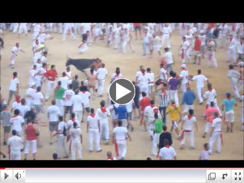 naked guy vs bull.... bull wins!