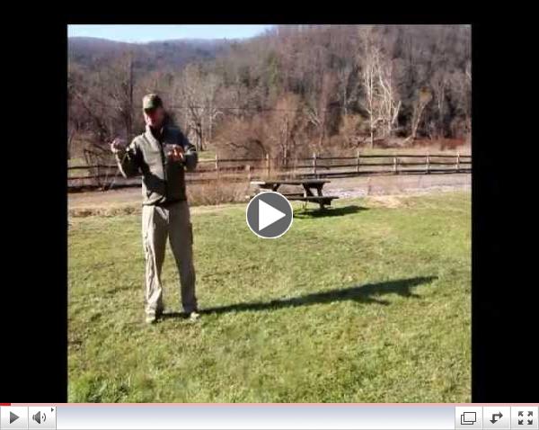 Tom Finkbiner, Slate Run Tackle Shop, demonstrates best casting techniques