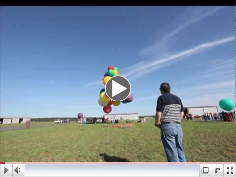 Jonathan Trappe's Guinness Record Cluster Balloon launch time lapse