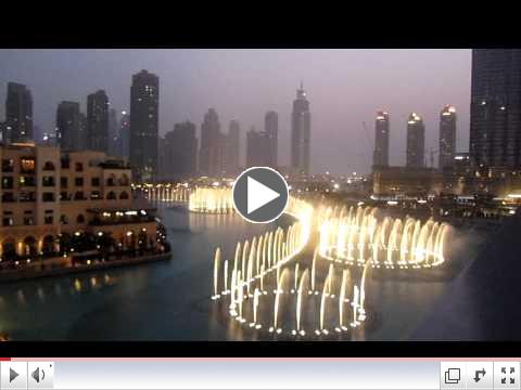 Dubai fountain's musical tribute Art in light, sound & water