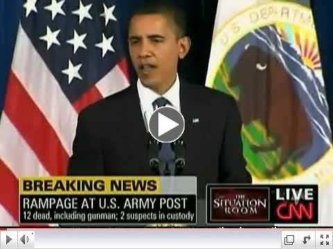 Obama dithers for two minutes before Fort Hood Announcement