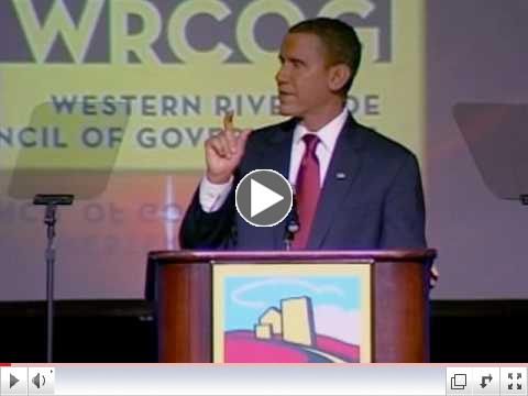 Steve Bridges as President Obama - WRCOG - July 2010 with Karl Rove & Dee Dee Myers