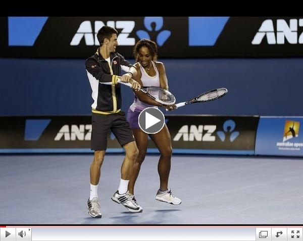 Djokovic Serena Gangnam Style in Australian Open