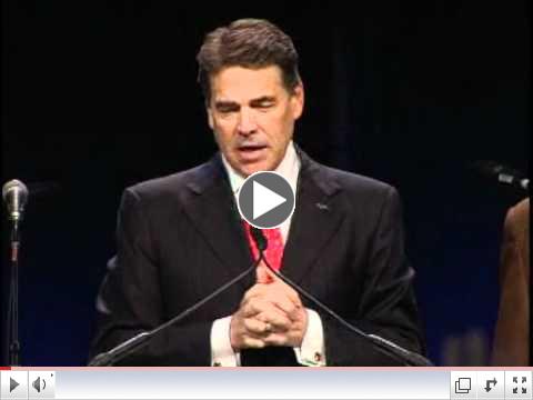 Rick Perry, Texas governor, speaks at