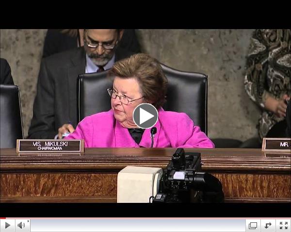Chairwoman Mikulski's Opening Statement at Full Committee Hearing on Innovation