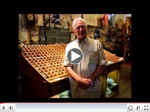 Tom Finkbiner at Pine Creek's Slate Run Tackle Shop talking about big fall trout.