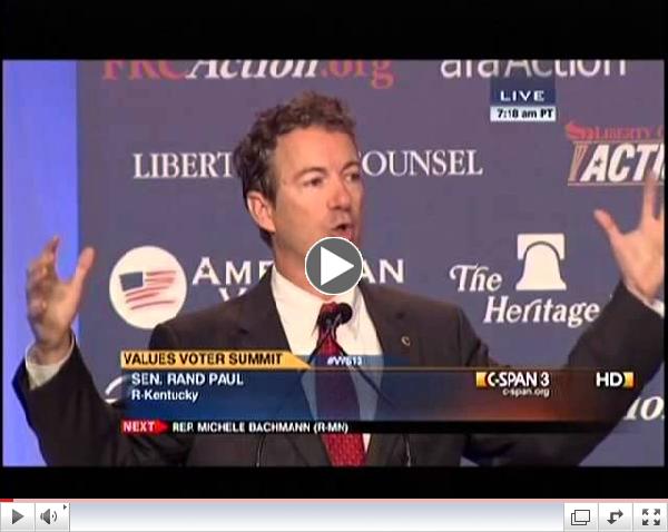 Sen. Paul Speaks at Values Voter Summit- October 11, 2013