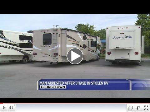 Man arrested after RV chase in stolen RV