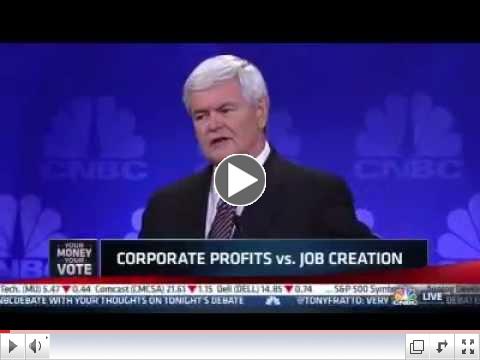 CNBC Republican Debate:  Newt Gingrich Takes On Occupy Wall Street