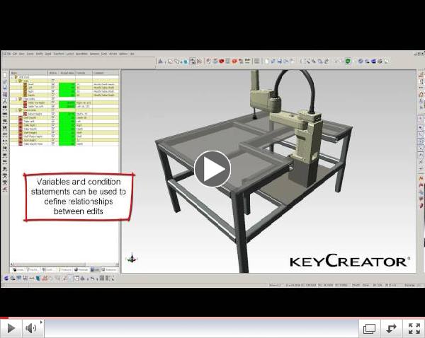 Direct-dimension editing tree (DDE tree) in KeyCreator Direct CAD