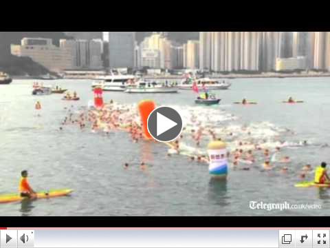 Hong Kong brings back harbour swim after pollution ban