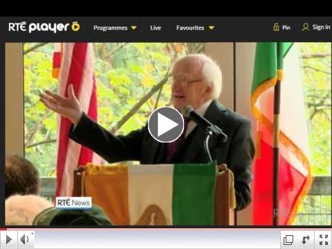 Irish RTE-TV Report on the meeting of Irish President Michael D. Higgins with Seattle's Irish Seniors on October 23