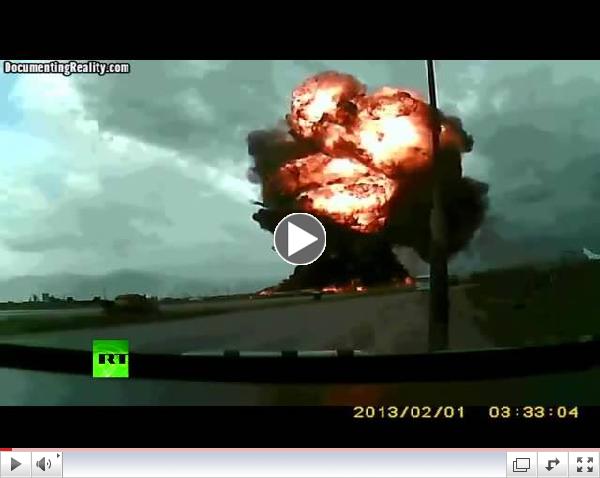 Boeing 747 crash at Bagram Airfield caught on tape