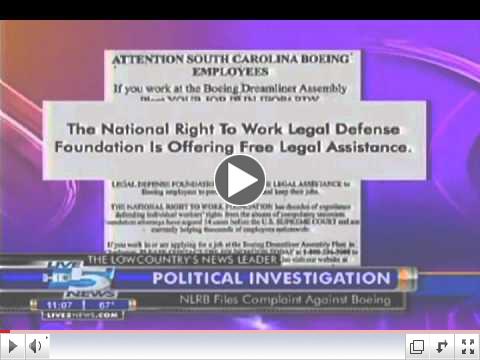 Right to Work Offers Free Legal Assistance to South Carolina Boeing Employees