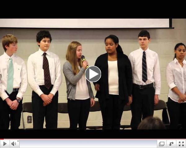 Foote School 8th Graders Recite Martin Luther King Jr.'s 