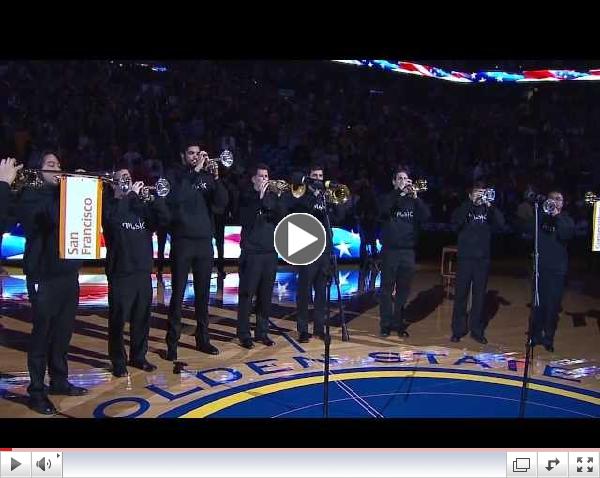 Noble Trumpets Perform the National Anthem - Golden State Warriors