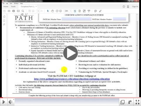 PATH Intl. Compliance Form video