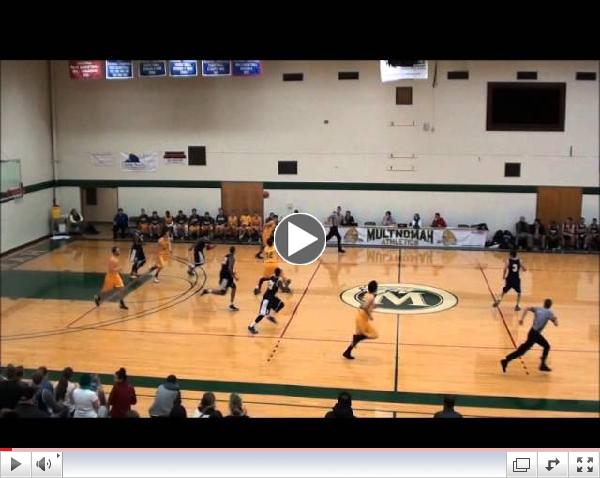 Jordan Paris with one of his 9 steals, Stevie Sansone hits a three off assist from Steve Bustrin