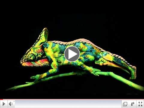 Chameleon - impressive creation - Fine Art Bodypainting by Johannes Stötter