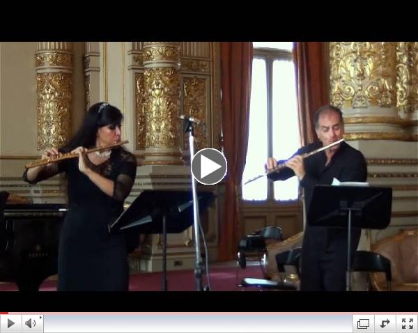 Johann Sebastian Bach Invention  # 1 in C Major BWV 772   Claudio Barile  and Viviana Guzman, flutes