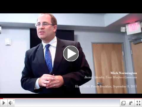 Hutto Economic Development Corporation September 8, 2011 Power Breakfast - Mick Normington, TWC