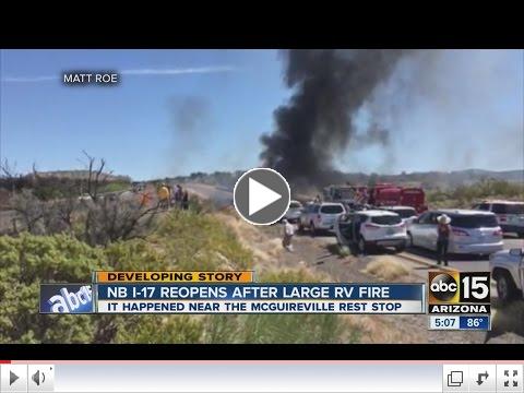 I-17 reopens after RV fire near Flagstaff