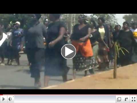 WOMEN ENGAGED IN A NON-VIOLENT PROTEST IN JOS.