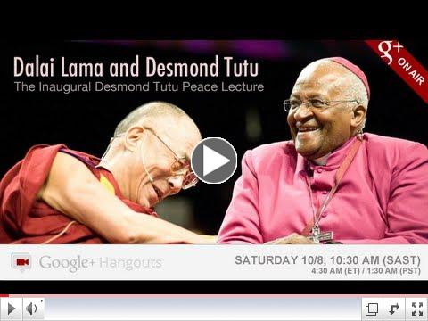 Dalai Lama & Desmond Tutu hang out on Google+