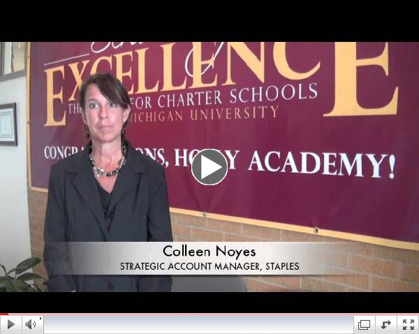 Staples Business Advantage presents contest winners, Holly Academy, with a pallet worth $1,000 of supplies! -Video by MAPSA Vice President of Communications, Buddy Moorehouse